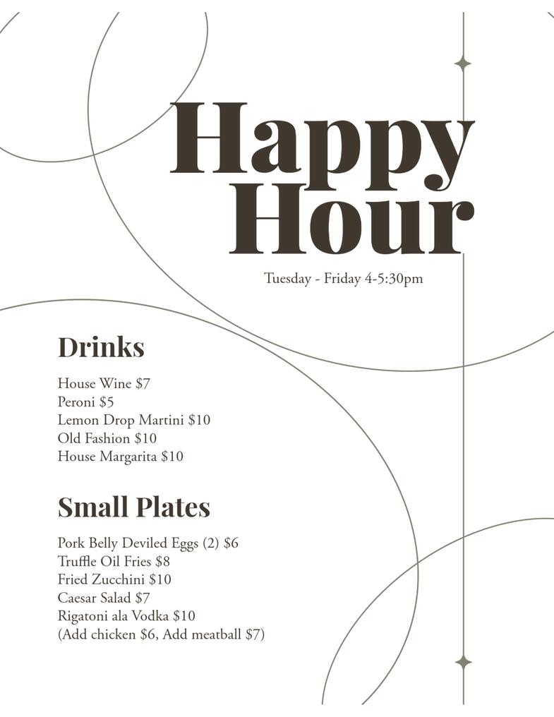 13 North Happy Hour Menu